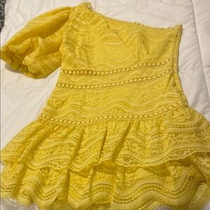Saylor Yellow Lace Dress